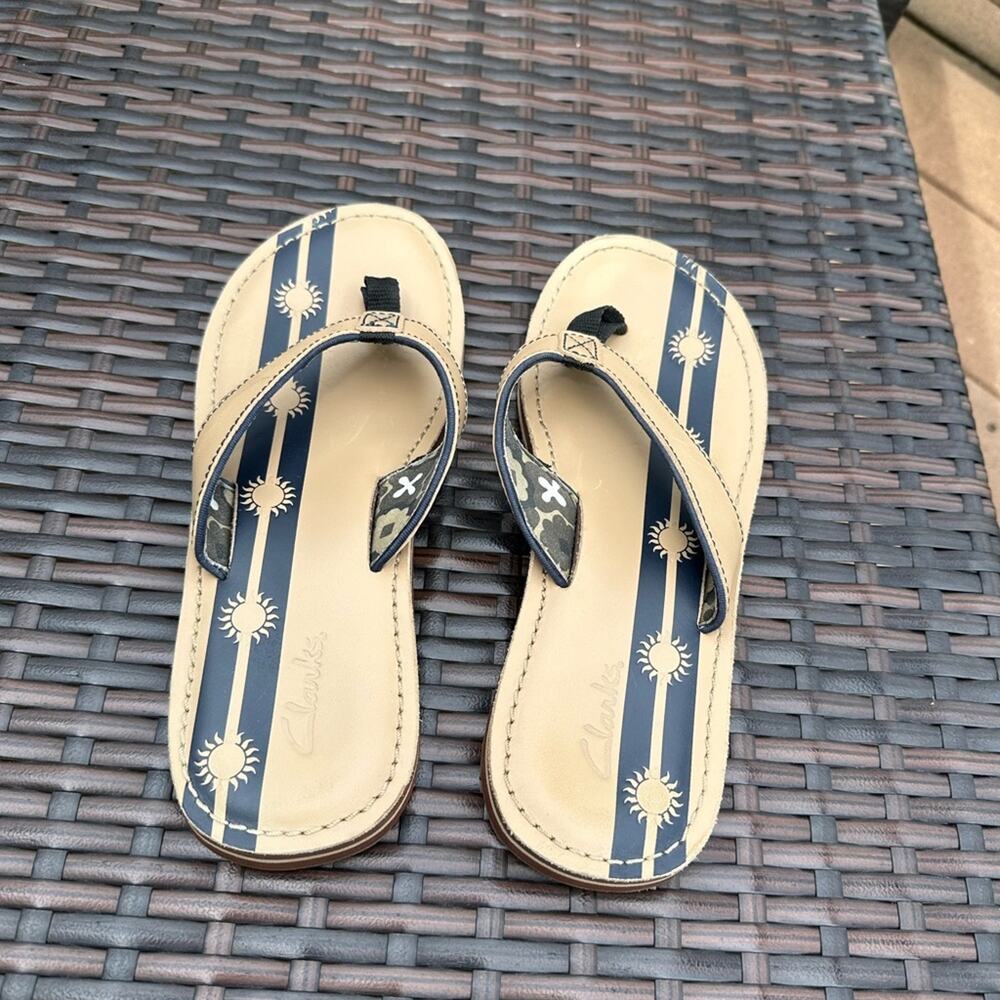 Clark’s Stylish Beige and Blue Women's Sandals EUC 8M - Picture 3 of 9